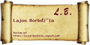 Lajos Borbála névjegykártya