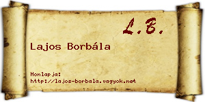 Lajos Borbála névjegykártya