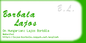 borbala lajos business card